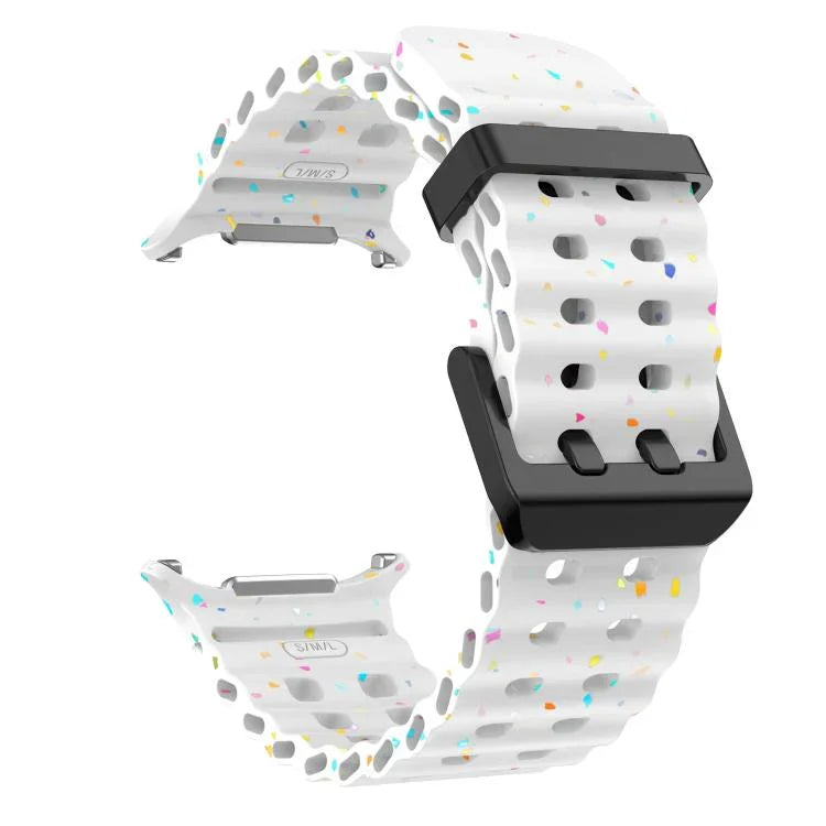 สายรัดนาฬิกาซิลิโคนจุดสีสันสดใสหัวเข็มขัดคู่ สำหรับ Samsung Galaxy Watch Ultra 47mm / Ultra 2025