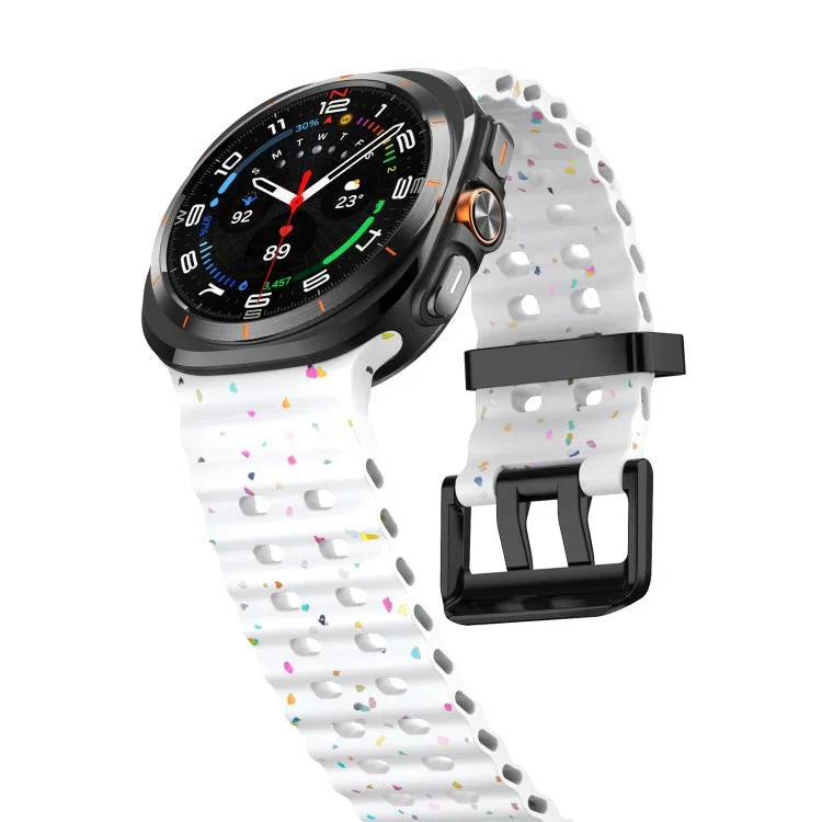 สายรัดนาฬิกาซิลิโคนจุดสีสันสดใสหัวเข็มขัดคู่ สำหรับ Samsung Galaxy Watch Ultra 47mm / Ultra 2025