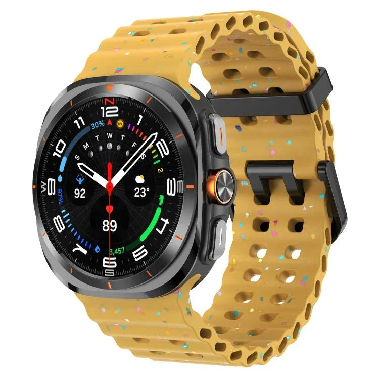 สายรัดนาฬิกาซิลิโคนจุดสีสันสดใสหัวเข็มขัดคู่ สำหรับ Samsung Galaxy Watch Ultra 47mm / Ultra 2025