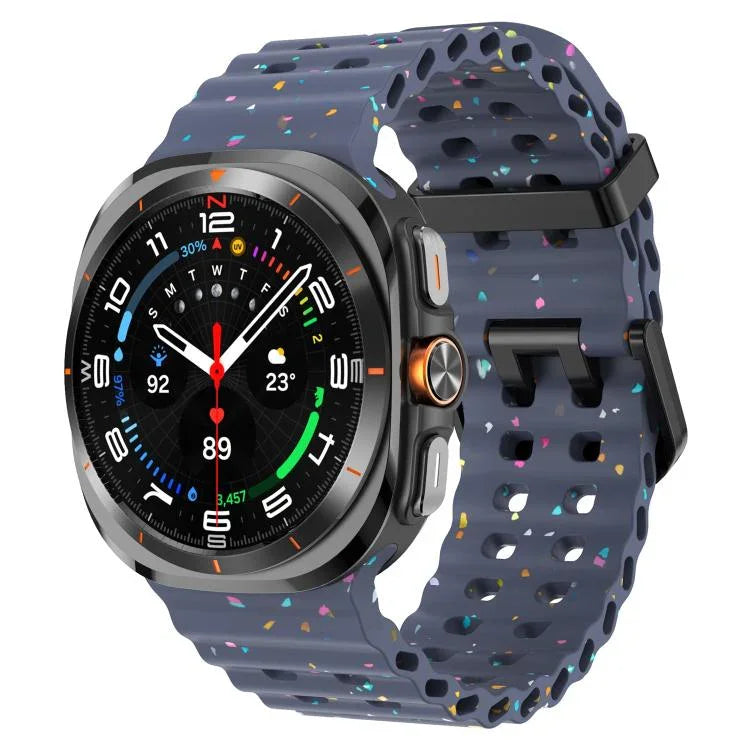 สายรัดนาฬิกาซิลิโคนจุดสีสันสดใสหัวเข็มขัดคู่ สำหรับ Samsung Galaxy Watch Ultra 47mm / Ultra 2025
