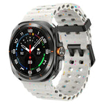 สายรัดนาฬิกาซิลิโคนจุดสีสันสดใสหัวเข็มขัดคู่ สำหรับ Samsung Galaxy Watch Ultra 47mm / Ultra 2025