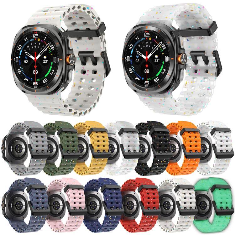 สายรัดนาฬิกาซิลิโคนจุดสีสันสดใสหัวเข็มขัดคู่ สำหรับ Samsung Galaxy Watch Ultra 47mm / Ultra 2025