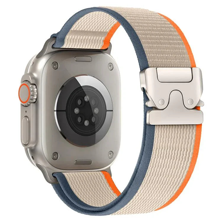 สายรัดนาฬิกาไนลอนแบบห่วงปุ่มสแน็ปหัวเข็มขัดไทเทเนียม xDfind สำหรับ Apple Watch 46mm / 49mm / 45mm / 44mm, สำหรับ Apple Watch 42mm / 41mm / 40mm / 38mm