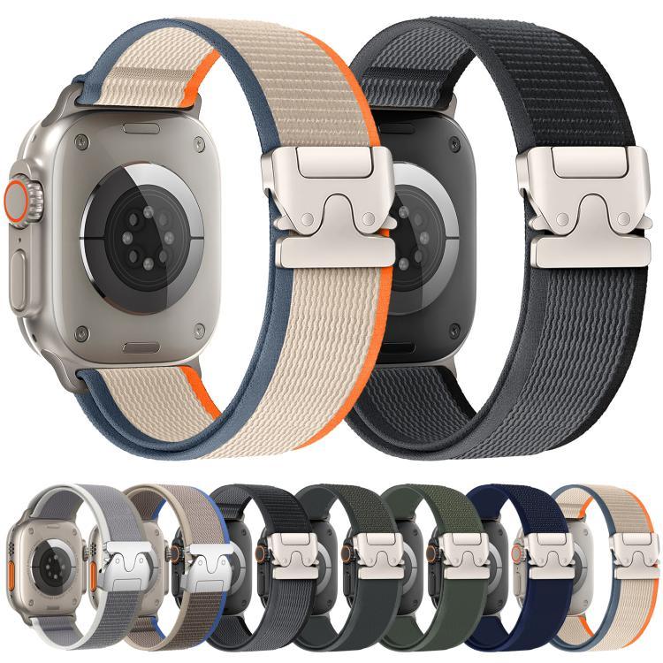 สายรัดนาฬิกาไนลอนแบบห่วงปุ่มสแน็ปหัวเข็มขัดไทเทเนียม xDfind สำหรับ Apple Watch 46mm / 49mm / 45mm / 44mm, สำหรับ Apple Watch 42mm / 41mm / 40mm / 38mm