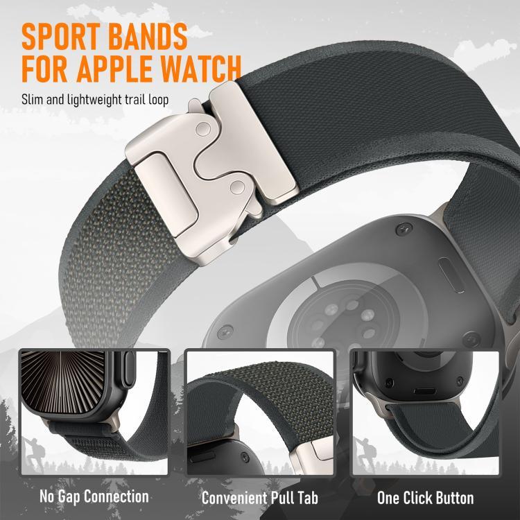 สายรัดนาฬิกาไนลอนแบบห่วงปุ่มสแน็ปหัวเข็มขัดไทเทเนียม xDfind สำหรับ Apple Watch 46mm / 49mm / 45mm / 44mm, สำหรับ Apple Watch 42mm / 41mm / 40mm / 38mm