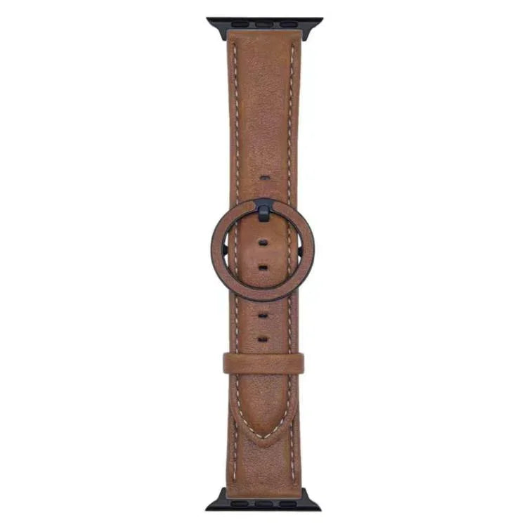สายรัดนาฬิกาหนังหัวเข็มขัดกลม xDfind สำหรับ Apple Watch 46mm / 49mm / 45mm / 44mm, สำหรับ Apple Watch 42mm / 41mm / 40mm / 38mm