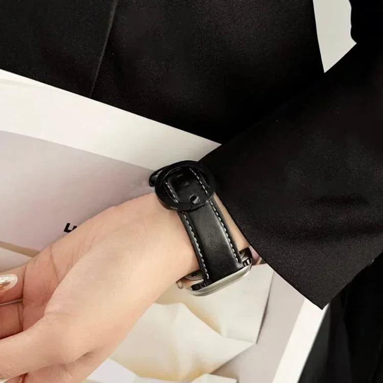 สายรัดนาฬิกาหนังหัวเข็มขัดกลม xDfind สำหรับ Apple Watch 46mm / 49mm / 45mm / 44mm, สำหรับ Apple Watch 42mm / 41mm / 40mm / 38mm