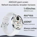 H77 หน้าจอ AMOLED 1.43 นิ้ว นาฬิกาอัจฉริยะสุขภาพและฟิตเนส กันน้ำ IP67 รองรับการโทร BT