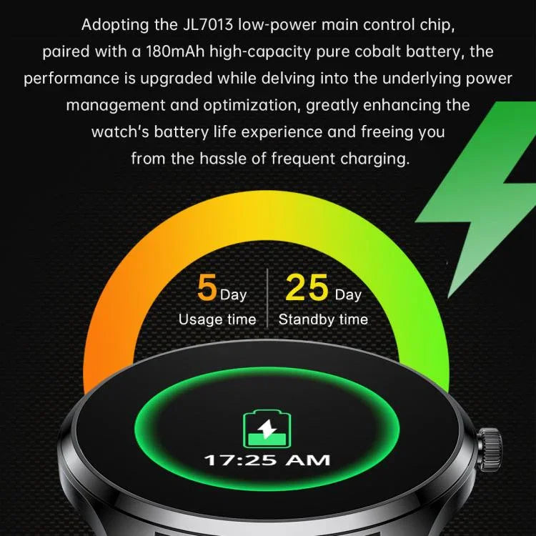 H77 หน้าจอ AMOLED 1.43 นิ้ว นาฬิกาอัจฉริยะสุขภาพและฟิตเนส กันน้ำ IP67 รองรับการโทร BT
