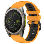 xDfind Dual Color Quick Release Steel Buckle Silicone Watch Band, For Garmin 26mm, For Garmin 22mm, For Garmin 20mm