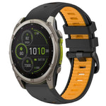 xDfind Dual Color Quick Release Steel Buckle Silicone Watch Band, For Garmin 26mm, For Garmin 22mm, For Garmin 20mm