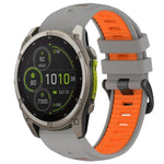 xDfind Dual Color Quick Release Steel Buckle Silicone Watch Band, For Garmin 26mm, For Garmin 22mm, For Garmin 20mm