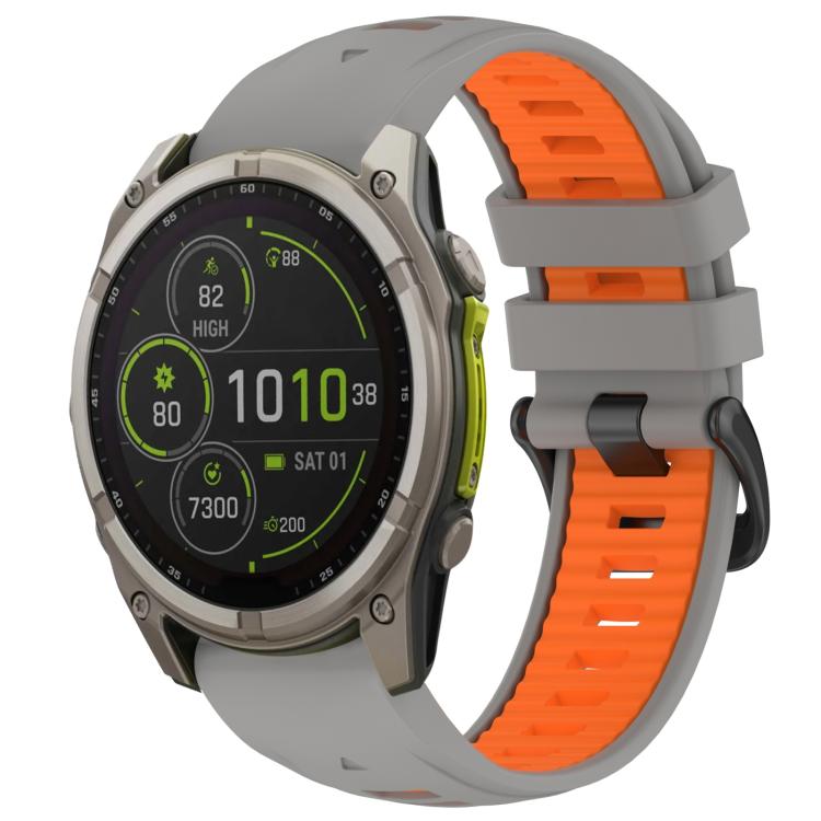 xDfind Dual Color Quick Release Steel Buckle Silicone Watch Band, For Garmin 26mm, For Garmin 22mm, For Garmin 20mm