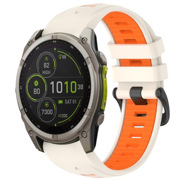 xDfind Dual Color Quick Release Steel Buckle Silicone Watch Band, For Garmin 26mm, For Garmin 22mm, For Garmin 20mm
