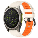 xDfind Dual Color Quick Release Steel Buckle Silicone Watch Band, For Garmin 26mm, For Garmin 22mm, For Garmin 20mm
