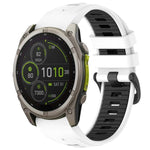 xDfind Dual Color Quick Release Steel Buckle Silicone Watch Band, For Garmin 26mm, For Garmin 22mm, For Garmin 20mm
