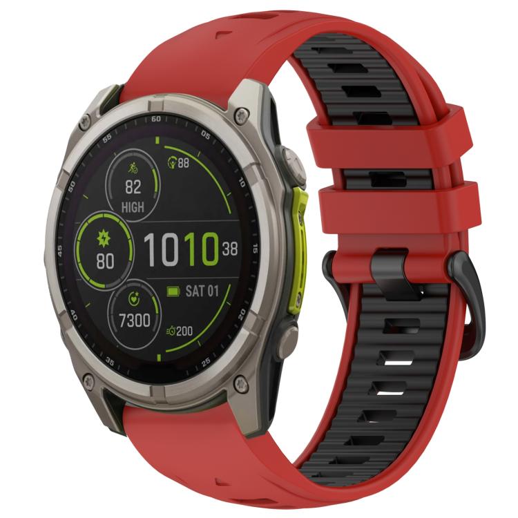 xDfind Dual Color Quick Release Steel Buckle Silicone Watch Band, For Garmin 26mm, For Garmin 22mm, For Garmin 20mm