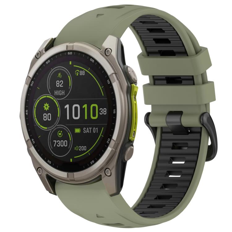 xDfind Dual Color Quick Release Steel Buckle Silicone Watch Band, For Garmin 26mm, For Garmin 22mm, For Garmin 20mm