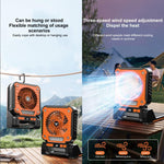 F3 Solar Powered USB Charging Portable Fan Camping Light
