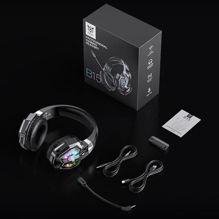 หูฟังเกม ONIKUMA B15 แบบสามโหมด Bluetooth, 2.4G, มีสาย