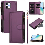 เคสหนังซิปพร้อมช่องใส่บัตร 9 ช่องและสายคล้องมือปิดด้วยแม่เหล็ก สำหรับ iPhone 11 Pro Max, สำหรับ iPhone 11, สำหรับ iPhone 11 Pro, สำหรับ iPhone XS / X, สำหรับ iPhone XR, สำหรับ iPhone XS Max, สำหรับ iPhone 8 Plus / 7 Plus