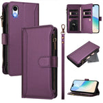 เคสหนังซิปพร้อมช่องใส่บัตร 9 ช่องและสายคล้องมือปิดด้วยแม่เหล็ก สำหรับ iPhone 11 Pro Max, สำหรับ iPhone 11, สำหรับ iPhone 11 Pro, สำหรับ iPhone XS / X, สำหรับ iPhone XR, สำหรับ iPhone XS Max, สำหรับ iPhone 8 Plus / 7 Plus