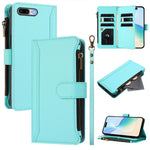 เคสหนังซิปพร้อมช่องใส่บัตร 9 ช่องและสายคล้องมือปิดด้วยแม่เหล็ก สำหรับ iPhone 11 Pro Max, สำหรับ iPhone 11, สำหรับ iPhone 11 Pro, สำหรับ iPhone XS / X, สำหรับ iPhone XR, สำหรับ iPhone XS Max, สำหรับ iPhone 8 Plus / 7 Plus