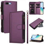 เคสหนังซิปพร้อมช่องใส่บัตร 9 ช่องและสายคล้องมือปิดด้วยแม่เหล็ก สำหรับ iPhone 11 Pro Max, สำหรับ iPhone 11, สำหรับ iPhone 11 Pro, สำหรับ iPhone XS / X, สำหรับ iPhone XR, สำหรับ iPhone XS Max, สำหรับ iPhone 8 Plus / 7 Plus