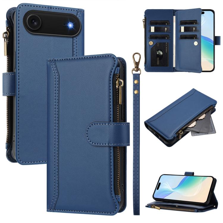 เคสหนังซิปพร้อมสายคล้องมือและช่องใส่บัตร 9 ช่องแบบปิดด้วยแม่เหล็ก สำหรับ iPhone 17e / 16e, สำหรับ iPhone 17 Pro Max, สำหรับ iPhone 17 Pro, สำหรับ iPhone 17, สำหรับ iPhone Air, สำหรับ iPhone 16 Pro Max, สำหรับ iPhone 16 Pro, สำหรับ iPhone 16 Plus