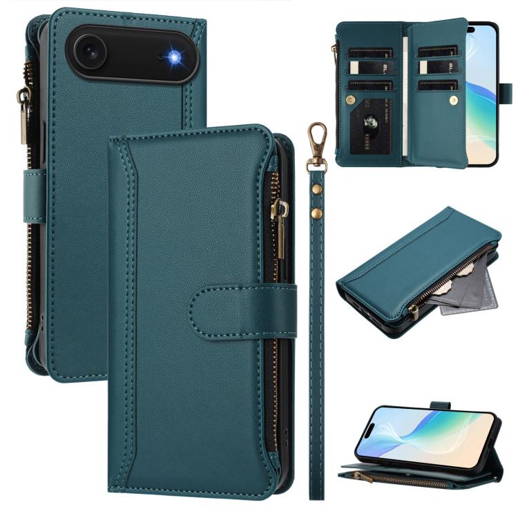 เคสหนังซิปพร้อมสายคล้องมือและช่องใส่บัตร 9 ช่องแบบปิดด้วยแม่เหล็ก สำหรับ iPhone 17e / 16e, สำหรับ iPhone 17 Pro Max, สำหรับ iPhone 17 Pro, สำหรับ iPhone 17, สำหรับ iPhone Air, สำหรับ iPhone 16 Pro Max, สำหรับ iPhone 16 Pro, สำหรับ iPhone 16 Plus