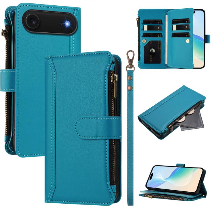 เคสหนังซิปพร้อมสายคล้องมือและช่องใส่บัตร 9 ช่องแบบปิดด้วยแม่เหล็ก สำหรับ iPhone 17e / 16e, สำหรับ iPhone 17 Pro Max, สำหรับ iPhone 17 Pro, สำหรับ iPhone 17, สำหรับ iPhone Air, สำหรับ iPhone 16 Pro Max, สำหรับ iPhone 16 Pro, สำหรับ iPhone 16 Plus