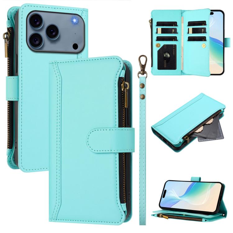เคสหนังซิปพร้อมสายคล้องมือและช่องใส่บัตร 9 ช่องแบบปิดด้วยแม่เหล็ก สำหรับ iPhone 17e / 16e, สำหรับ iPhone 17 Pro Max, สำหรับ iPhone 17 Pro, สำหรับ iPhone 17, สำหรับ iPhone Air, สำหรับ iPhone 16 Pro Max, สำหรับ iPhone 16 Pro, สำหรับ iPhone 16 Plus