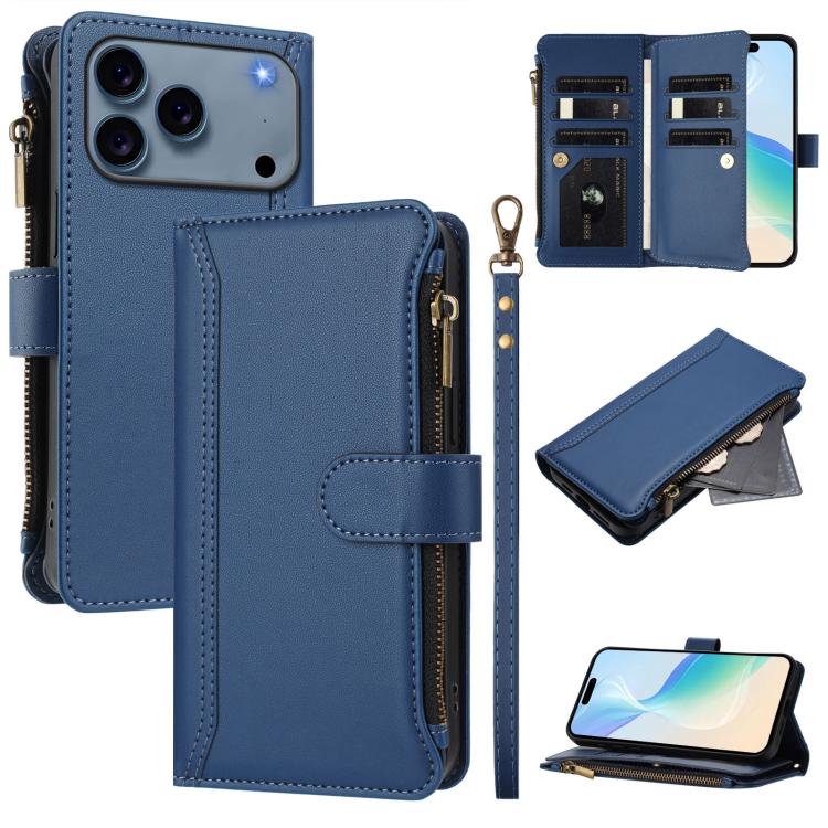 เคสหนังซิปพร้อมสายคล้องมือและช่องใส่บัตร 9 ช่องแบบปิดด้วยแม่เหล็ก สำหรับ iPhone 17e / 16e, สำหรับ iPhone 17 Pro Max, สำหรับ iPhone 17 Pro, สำหรับ iPhone 17, สำหรับ iPhone Air, สำหรับ iPhone 16 Pro Max, สำหรับ iPhone 16 Pro, สำหรับ iPhone 16 Plus