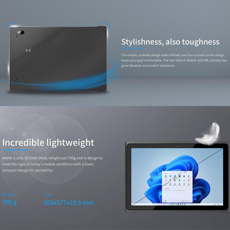 QCOM W1019 แท็บเล็ต Windows 11 Pro, 8GB+128GB, 10.1 นิ้ว Qualcomm SC7180 Kryo 468 8C8T Octa Core, เครือข่าย: 4G, OTG, ปลั๊ก EU, ปลั๊ก US, ปลั๊ก UK, ปลั๊ก AU