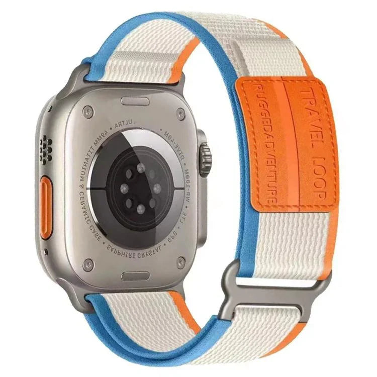 สายรัดนาฬิกาไนลอนถักแบบห่วงหัวเข็มขัดโลหะสองชั้น xDfind สำหรับ Apple Watch ขนาด 46 มม. / 49 มม. / 45 มม. / 44 มม. และ 42 มม. / 41 มม. / 40 มม. / 38 มม.