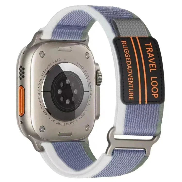 สายรัดนาฬิกาไนลอนถักแบบห่วงหัวเข็มขัดโลหะสองชั้น xDfind สำหรับ Apple Watch ขนาด 46 มม. / 49 มม. / 45 มม. / 44 มม. และ 42 มม. / 41 มม. / 40 มม. / 38 มม.