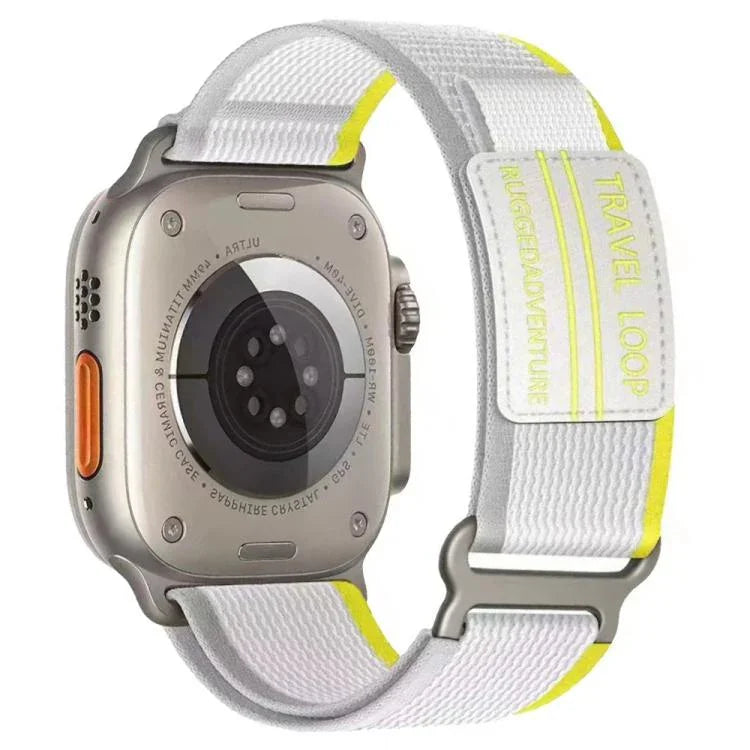สายรัดนาฬิกาไนลอนถักแบบห่วงหัวเข็มขัดโลหะสองชั้น xDfind สำหรับ Apple Watch ขนาด 46 มม. / 49 มม. / 45 มม. / 44 มม. และ 42 มม. / 41 มม. / 40 มม. / 38 มม.