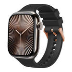 สายรัดนาฬิกาซิลิโคนสีพื้นทองกุหลาบ พร้อมหัวเข็มขัด สำหรับ Apple Watch ขนาด 42 มม. / 41 มม. / 40 มม. / 38 มม.