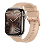 สายรัดนาฬิกาซิลิโคนสีพื้นทองกุหลาบ พร้อมหัวเข็มขัด สำหรับ Apple Watch ขนาด 42 มม. / 41 มม. / 40 มม. / 38 มม.