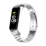สายรัดนาฬิกาเหล็กสามเม็ดแบบบูรณาการกรอบโลหะ xDfind สำหรับ Samsung Galaxy Fit 2