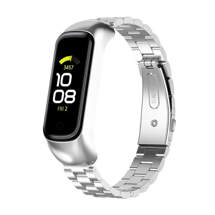 สายรัดนาฬิกาเหล็กสามเม็ดแบบบูรณาการกรอบโลหะ xDfind สำหรับ Samsung Galaxy Fit 2
