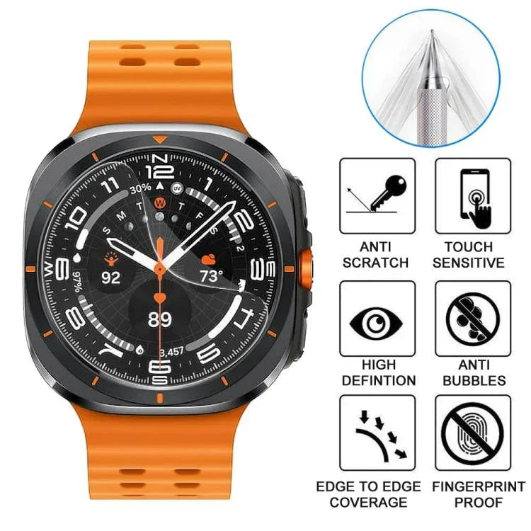 ฟิล์มไฮโดรเจลนุ่มเต็มหน้าปก xDfind 5 ชิ้น สำหรับ Samsung Galaxy Watch Ultra / Ultra 2025, สำหรับ Samsung Galaxy Watch8 Classic 46mm, สำหรับ Samsung Galaxy Watch8 44mm, สำหรับ Samsung Galaxy Watch8 40mm, สำหรับ Samsung Galaxy Watch7 44mm