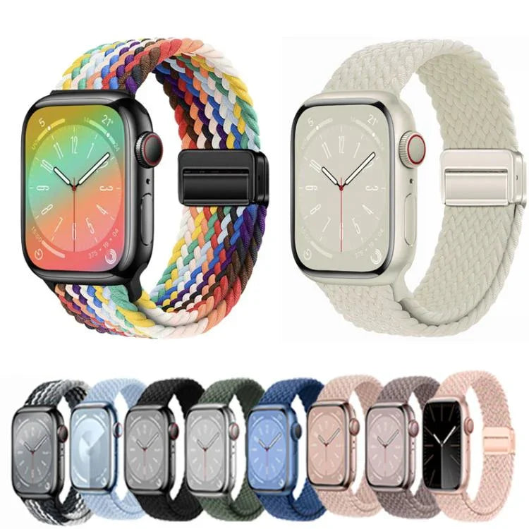 สายรัดนาฬิกาทอแบบห่วงหัวเข็มขัดแม่เหล็ก xDfind สำหรับ Apple Watch ขนาด 46 มม. / 49 มม. / 45 มม. / 44 มม. และ 42 มม. / 41 มม. / 40 มม. / 38 มม.