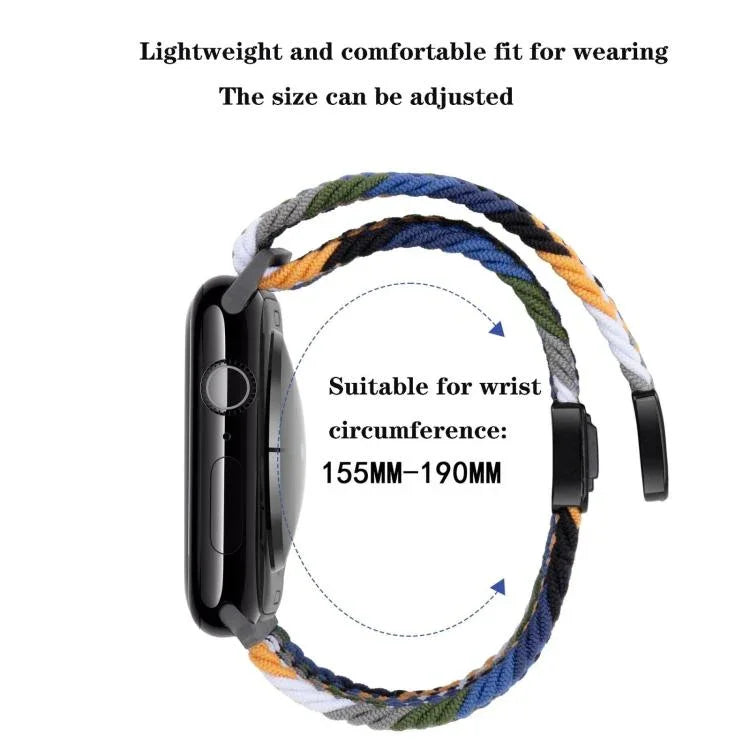 สายรัดนาฬิกาทอแบบห่วงหัวเข็มขัดแม่เหล็ก xDfind สำหรับ Apple Watch ขนาด 46 มม. / 49 มม. / 45 มม. / 44 มม. และ 42 มม. / 41 มม. / 40 มม. / 38 มม.