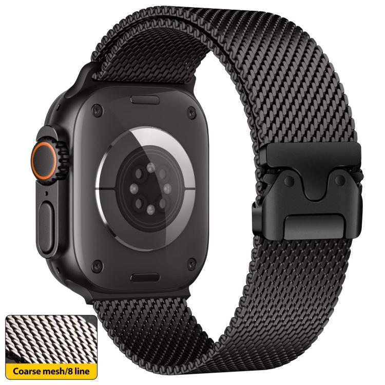 สายรัดนาฬิกาสแตนเลสถัก Milanese แบบตาข่ายหนาหัวเข็มขัดร่ม xDfind สำหรับ Apple Watch ขนาด 46 มม. / 49 มม. / 45 มม. / 44 มม. แบบตาข่ายหนา