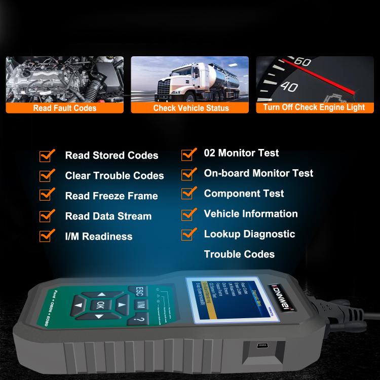 KONNWEI KW470 2.8 inch Color Screen Car OBD2 Fault Diagnostic Scan Tool for Ford, KW470