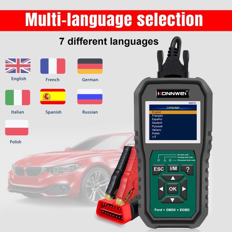 KONNWEI KW470 2.8 inch Color Screen Car OBD2 Fault Diagnostic Scan Tool for Ford, KW470