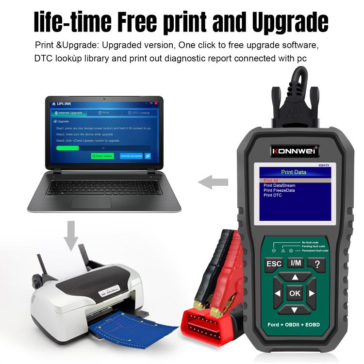KONNWEI KW470 2.8 inch Color Screen Car OBD2 Fault Diagnostic Scan Tool for Ford, KW470