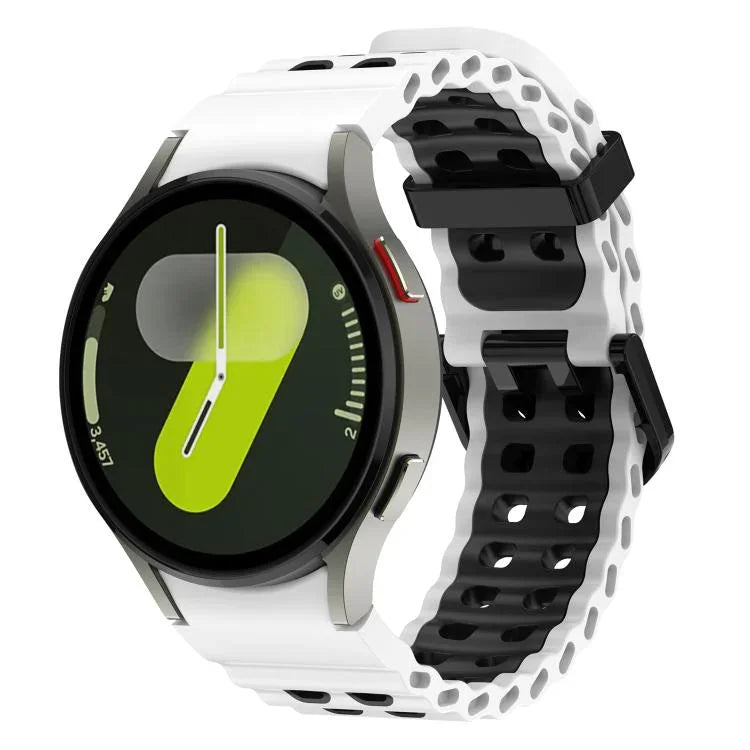 สายรัดนาฬิกาซิลิโคนสองสีแบบรูสองแถว Ocean สำหรับ Samsung Galaxy Watch 7 40 / 44มม.