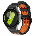 สายรัดนาฬิกาซิลิโคนสองสีแบบรูสองแถว Ocean สำหรับ Samsung Galaxy Watch 7 40 / 44มม.